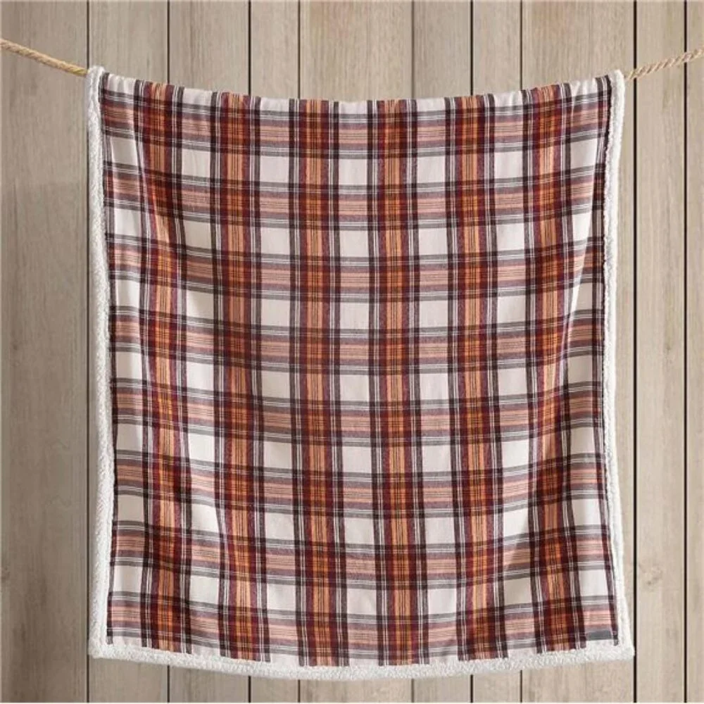 Brown Throw Blanket Reversible Sherpa Fleece Bedding‎ Home Decor for All Seasons
